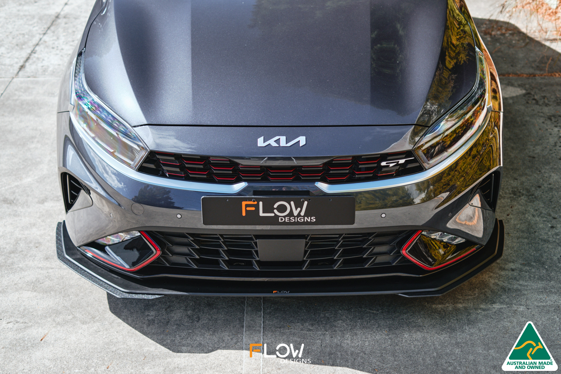 Flow Designs Cerato GT FL Front Lip Splitter & Mounting Brace - iilumolab