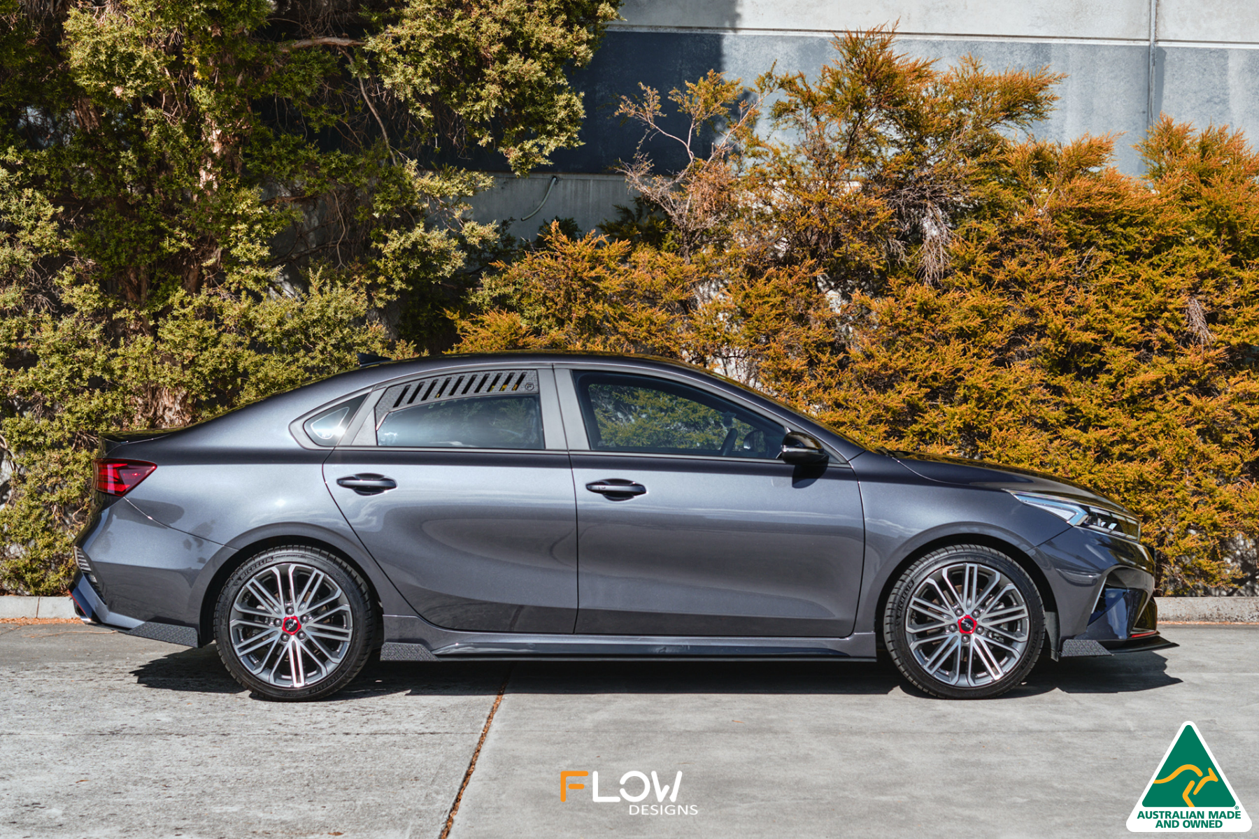 Flow Designs DISCONTINUED SANDED MATTE FINISH - Cerato GT PFL/FL Side Skirt Splitters (Pair) - iilumolab