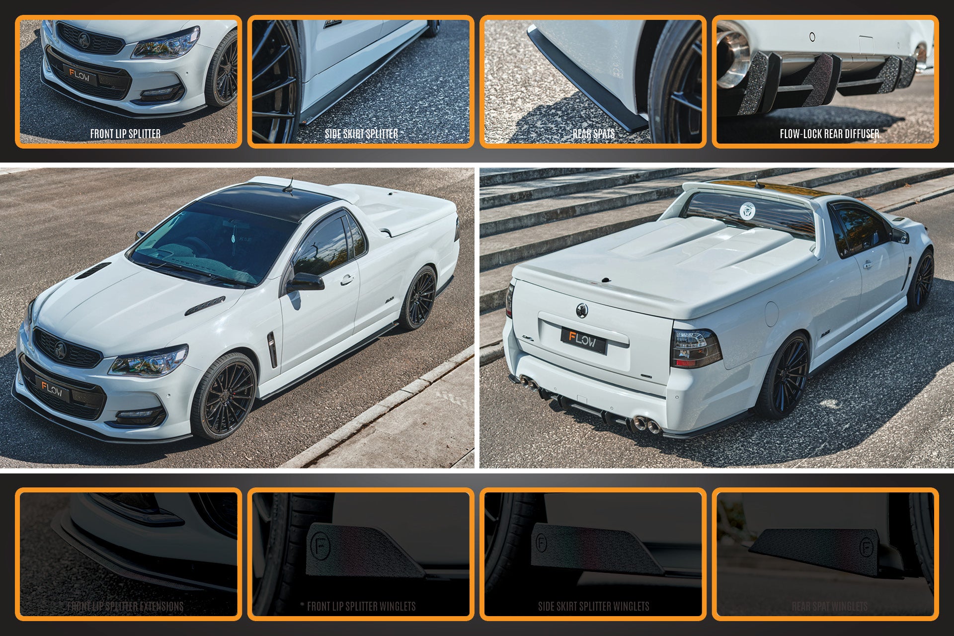 VF Commodore S2 Ute Full Lip Splitter Set - iilumolab