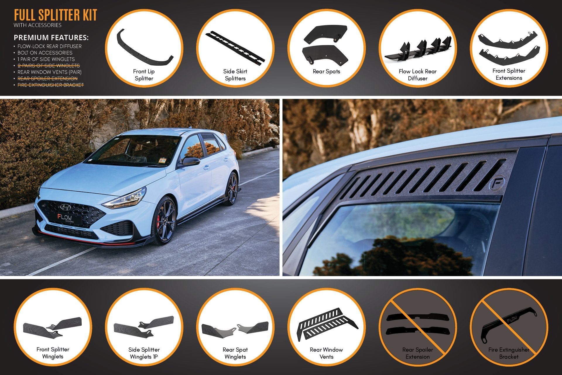 Flow Designs i30N Hatch PD FL 2021 Full Lip Splitter Set - iilumolab