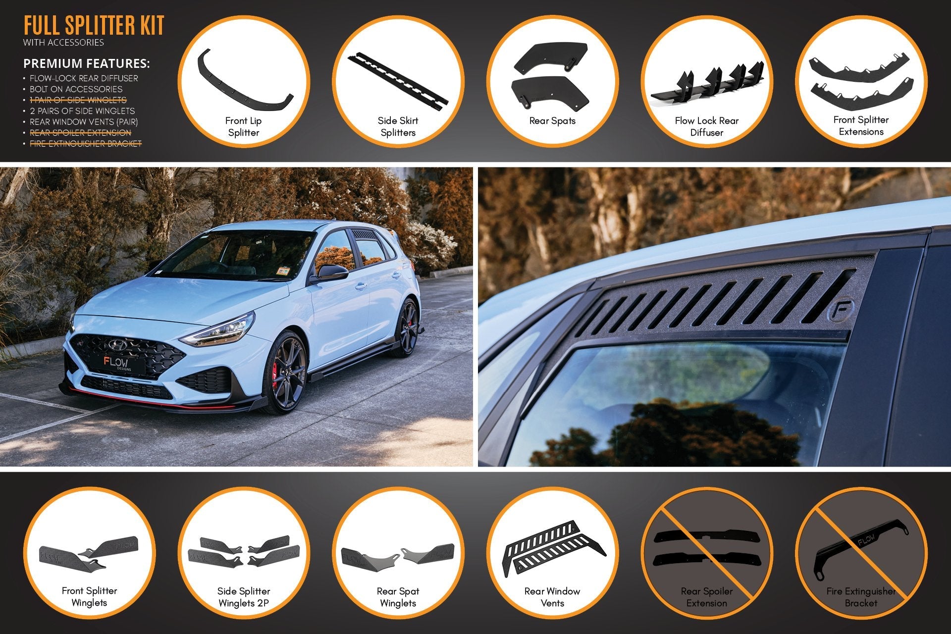 Flow Designs i30N Hatch PD FL 2021 Full Lip Splitter Set - iilumolab