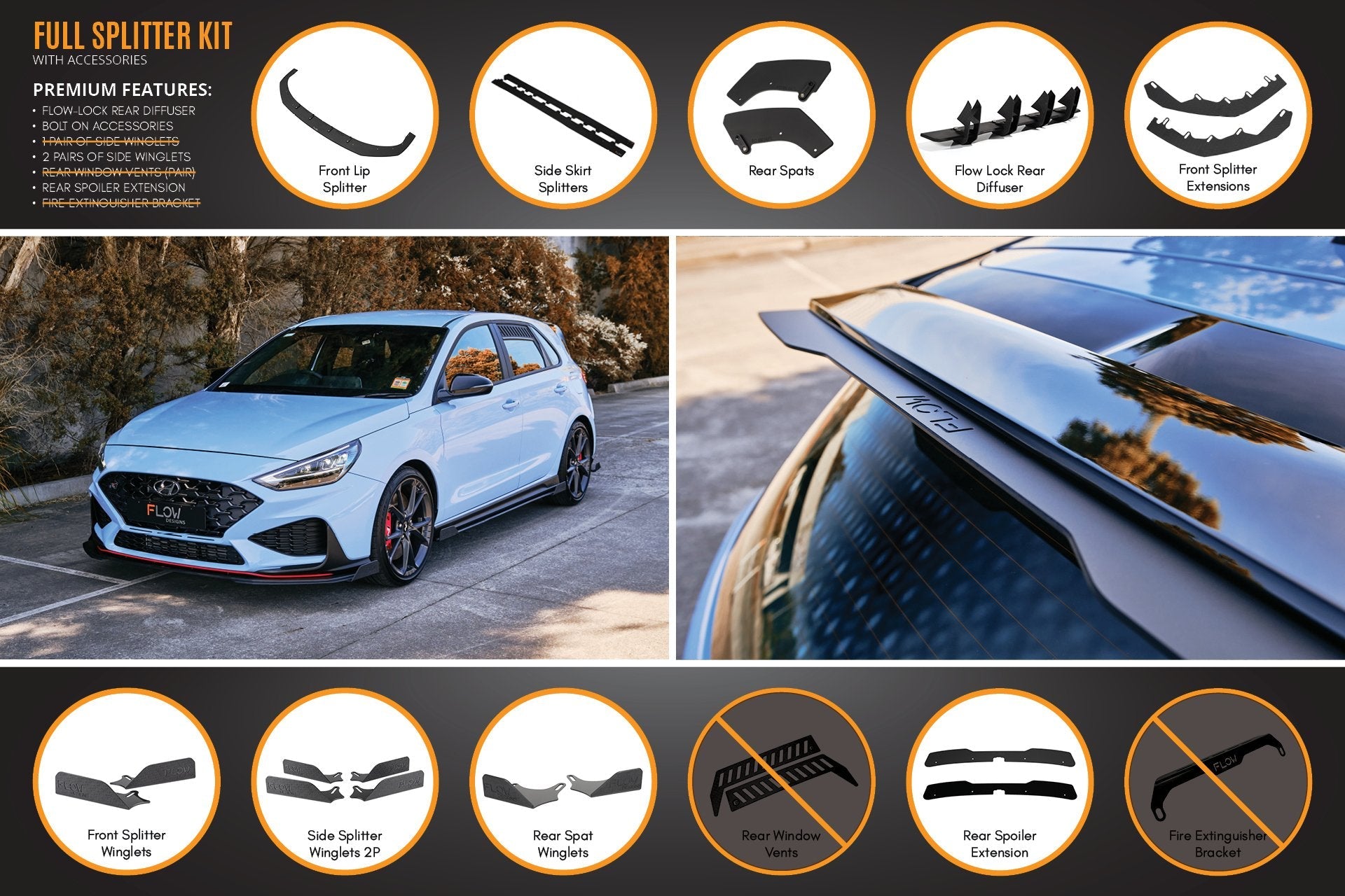 Flow Designs i30N Hatch PD FL 2021 Full Lip Splitter Set - iilumolab