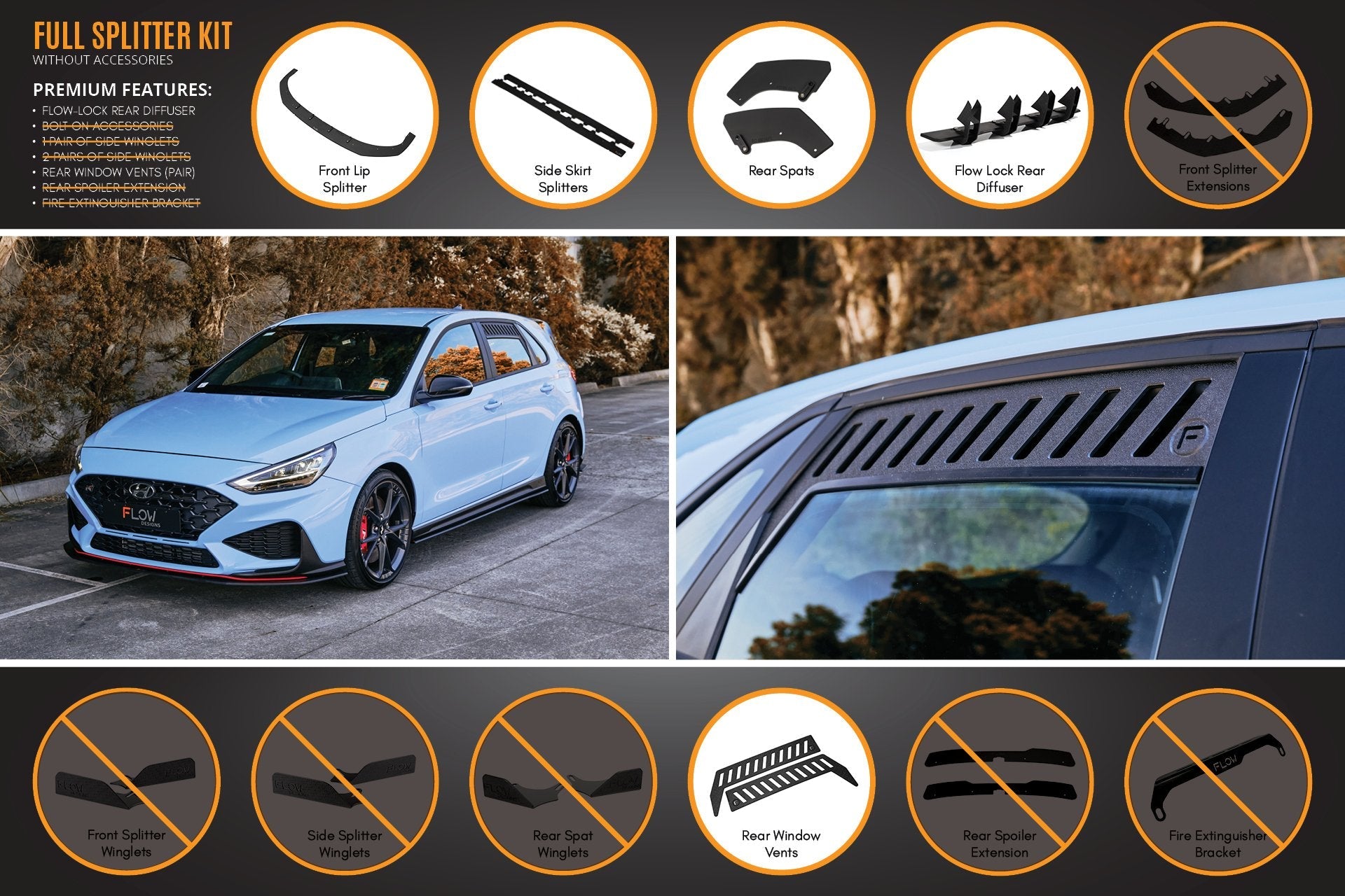 Flow Designs i30N Hatch PD FL 2021 Full Lip Splitter Set - iilumolab