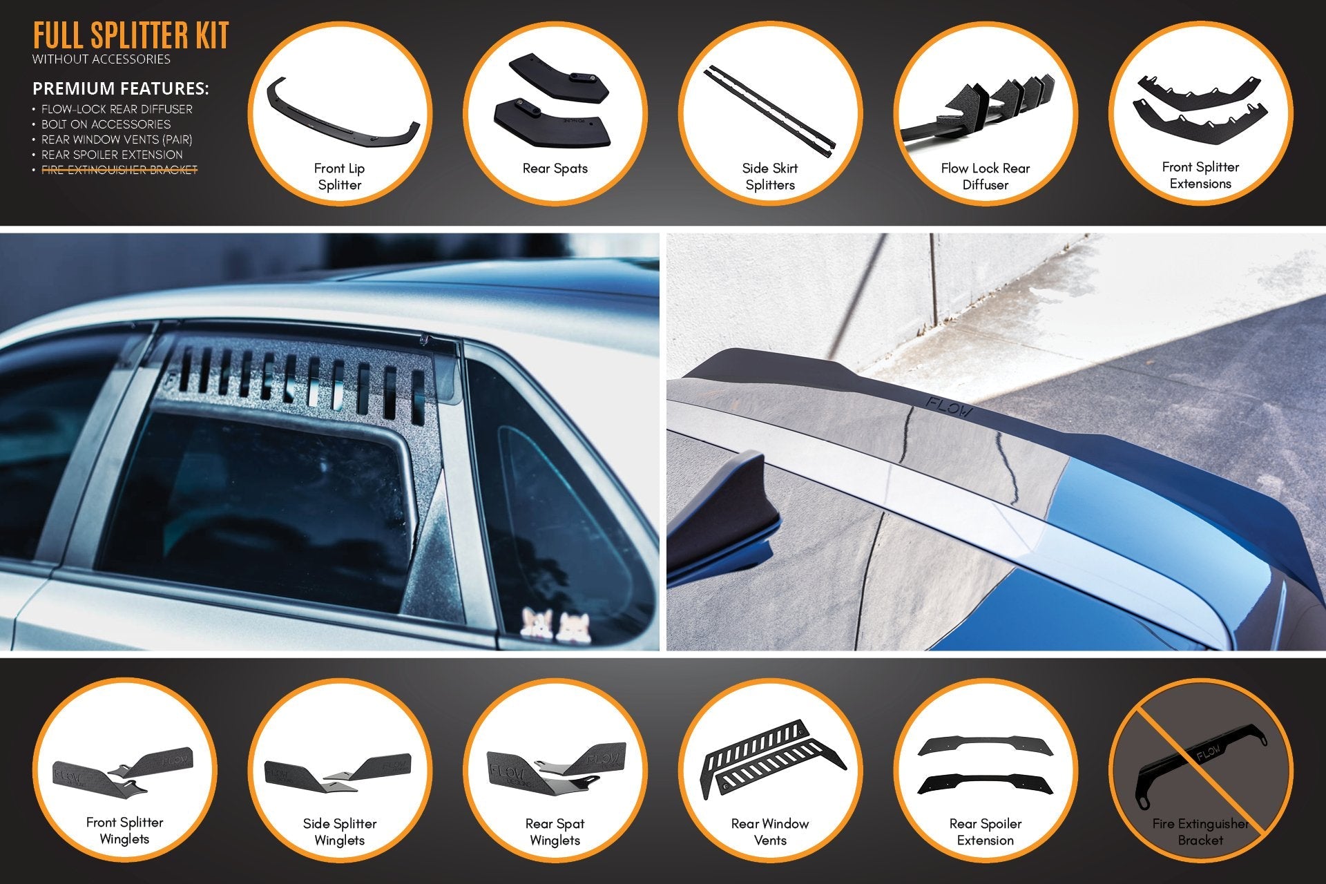 Flow Designs i30 N Line Hatch PD (2018-2023) Full Splitter Lip Set - iilumolab