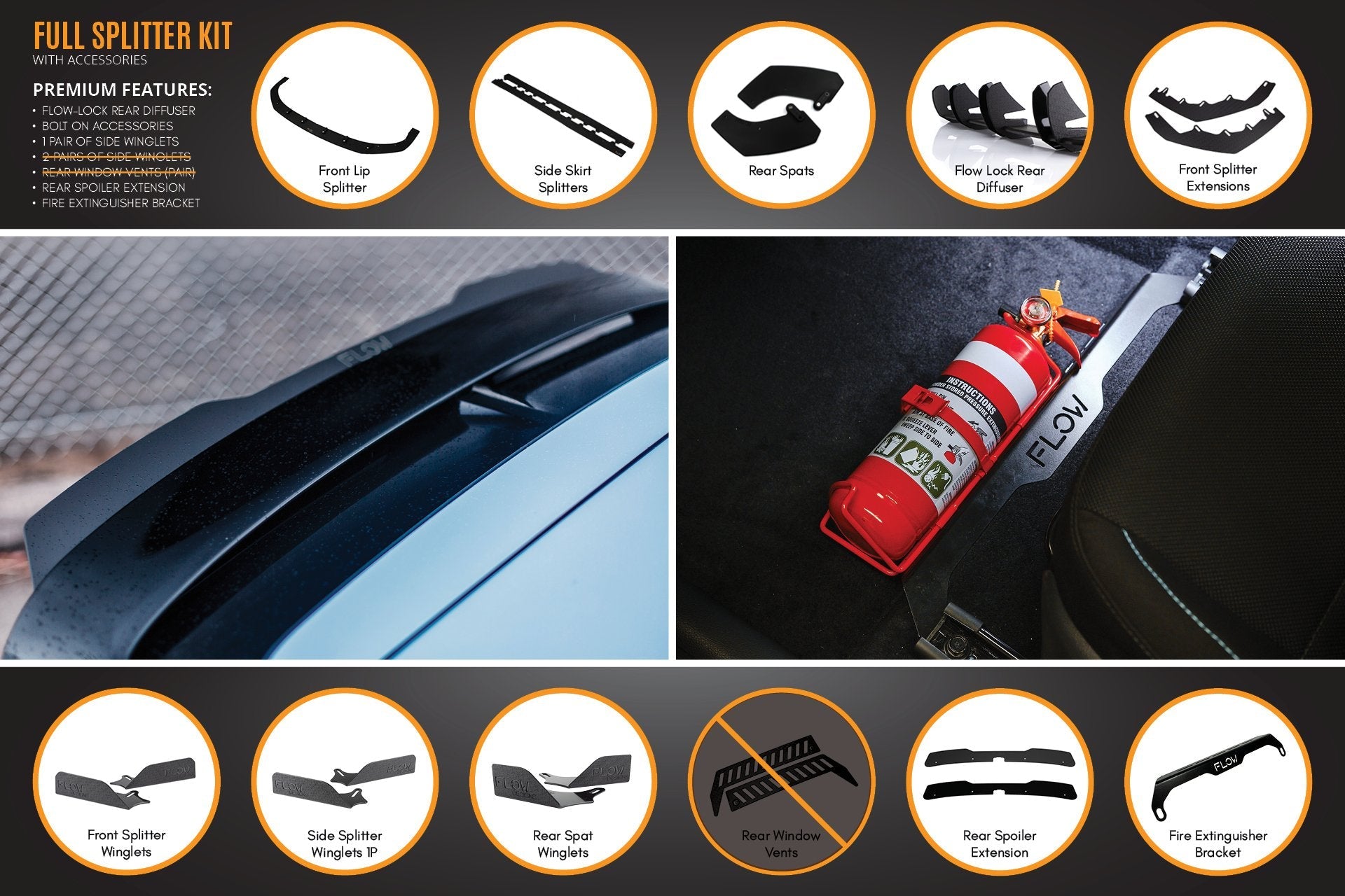 Flow Designs i30N Hatch PD (2018-2020) Full Lip Splitter Set - iilumolab