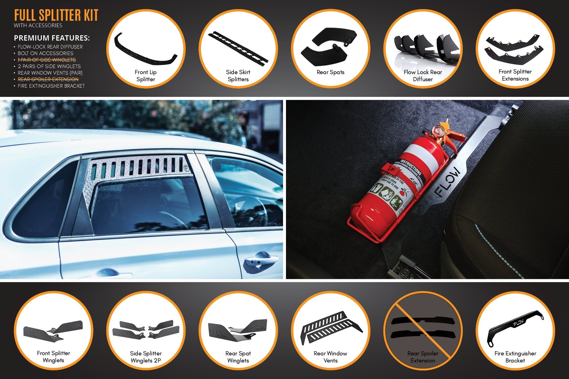 Flow Designs i30N Hatch PD (2018-2020) Full Lip Splitter Set - iilumolab