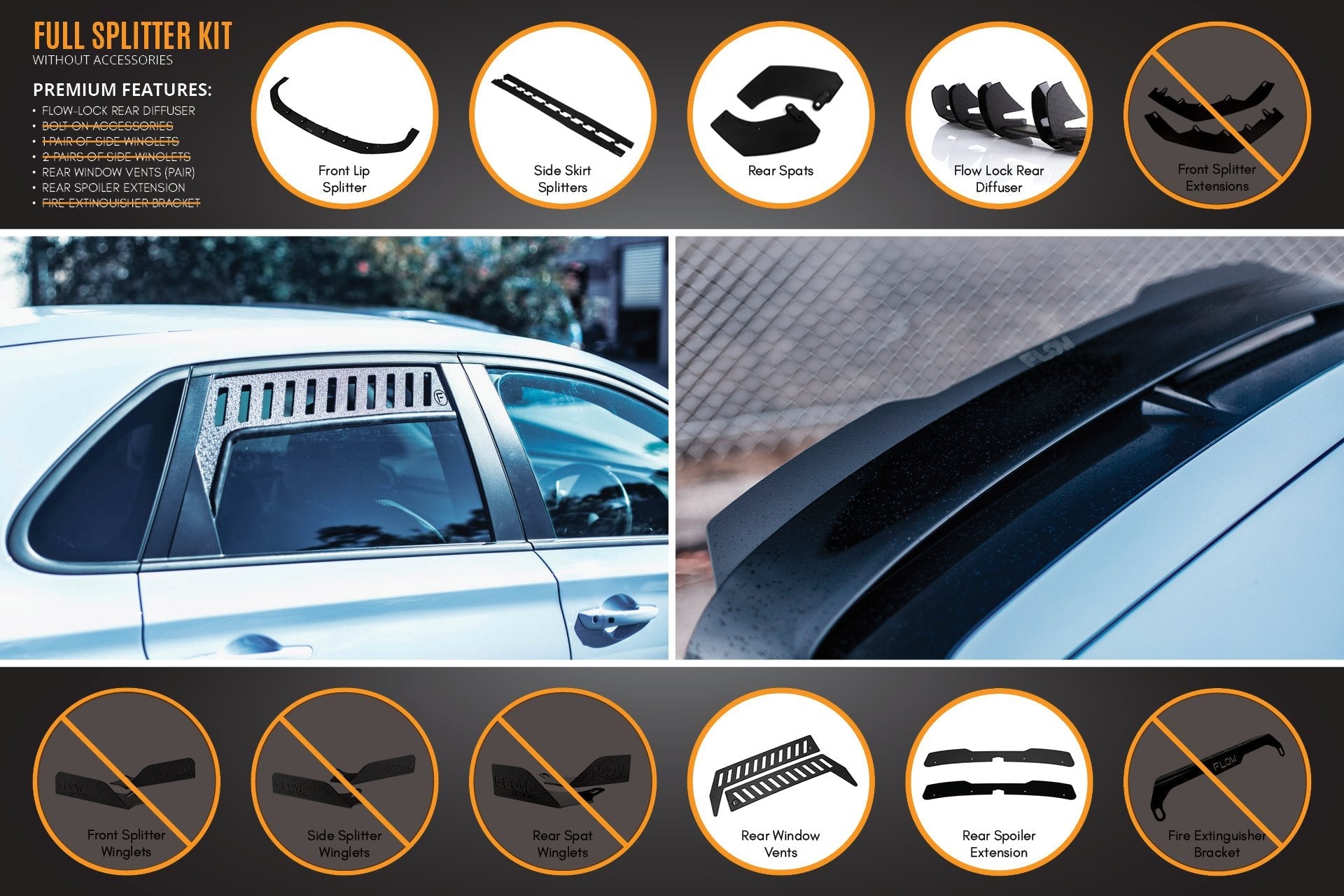 Flow Designs i30N Hatch PD (2018-2020) Full Lip Splitter Set - iilumolab
