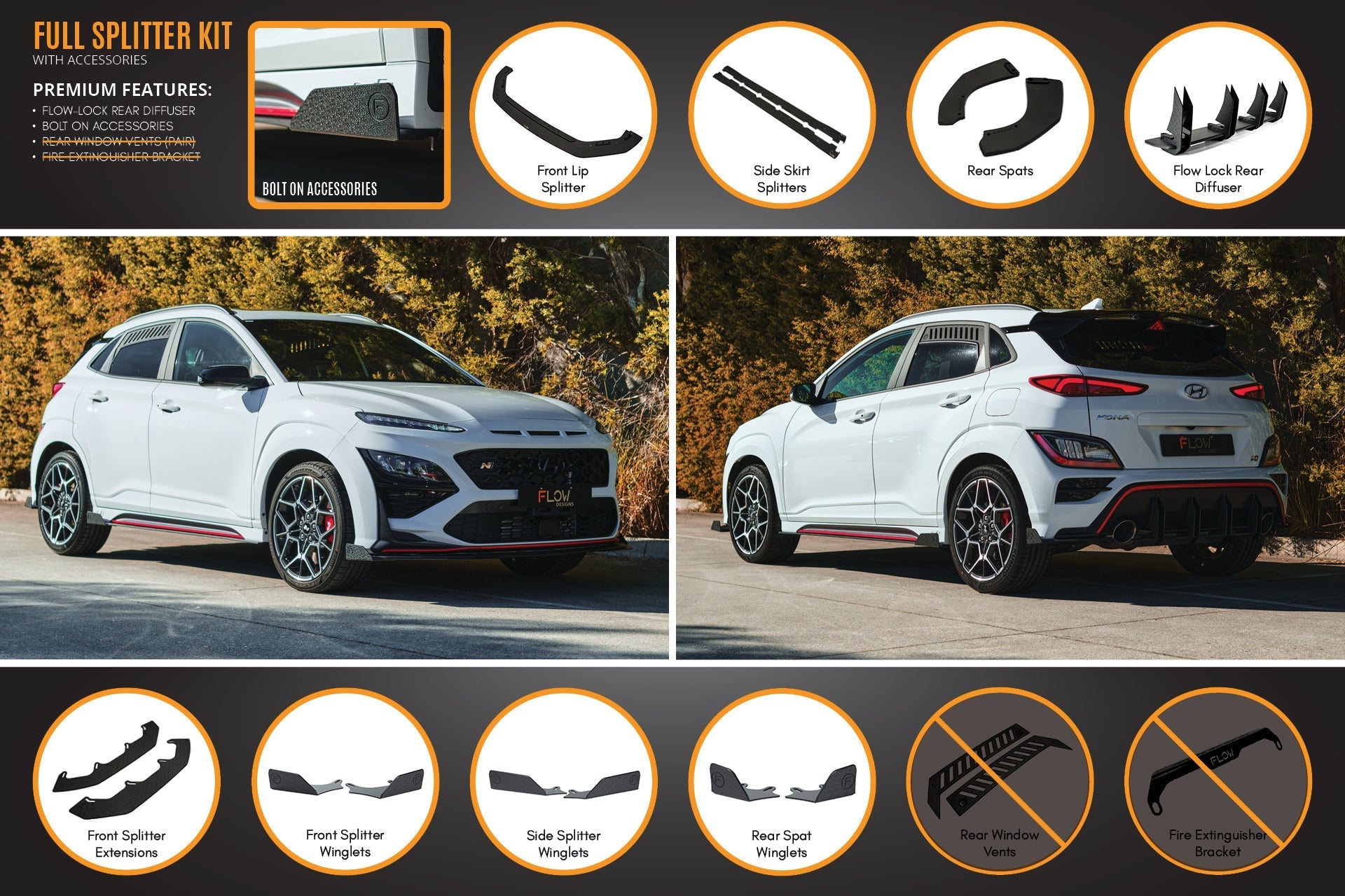 Flow Designs Kona N Full Lip Splitter Set - iilumolab