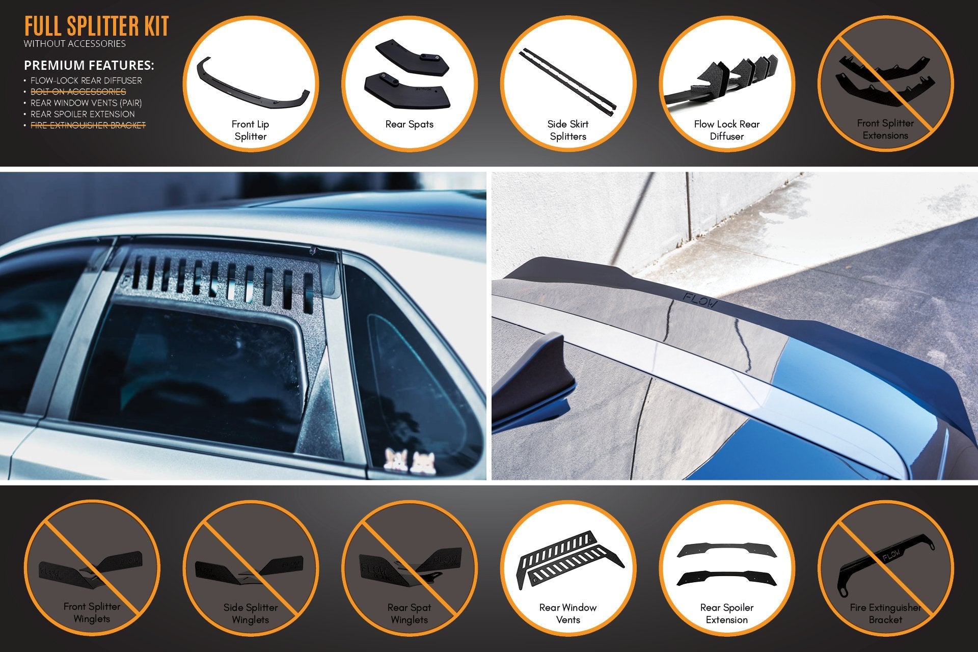 Flow Designs i30 N Line Hatch PD (2018-2023) Full Splitter Lip Set - iilumolab