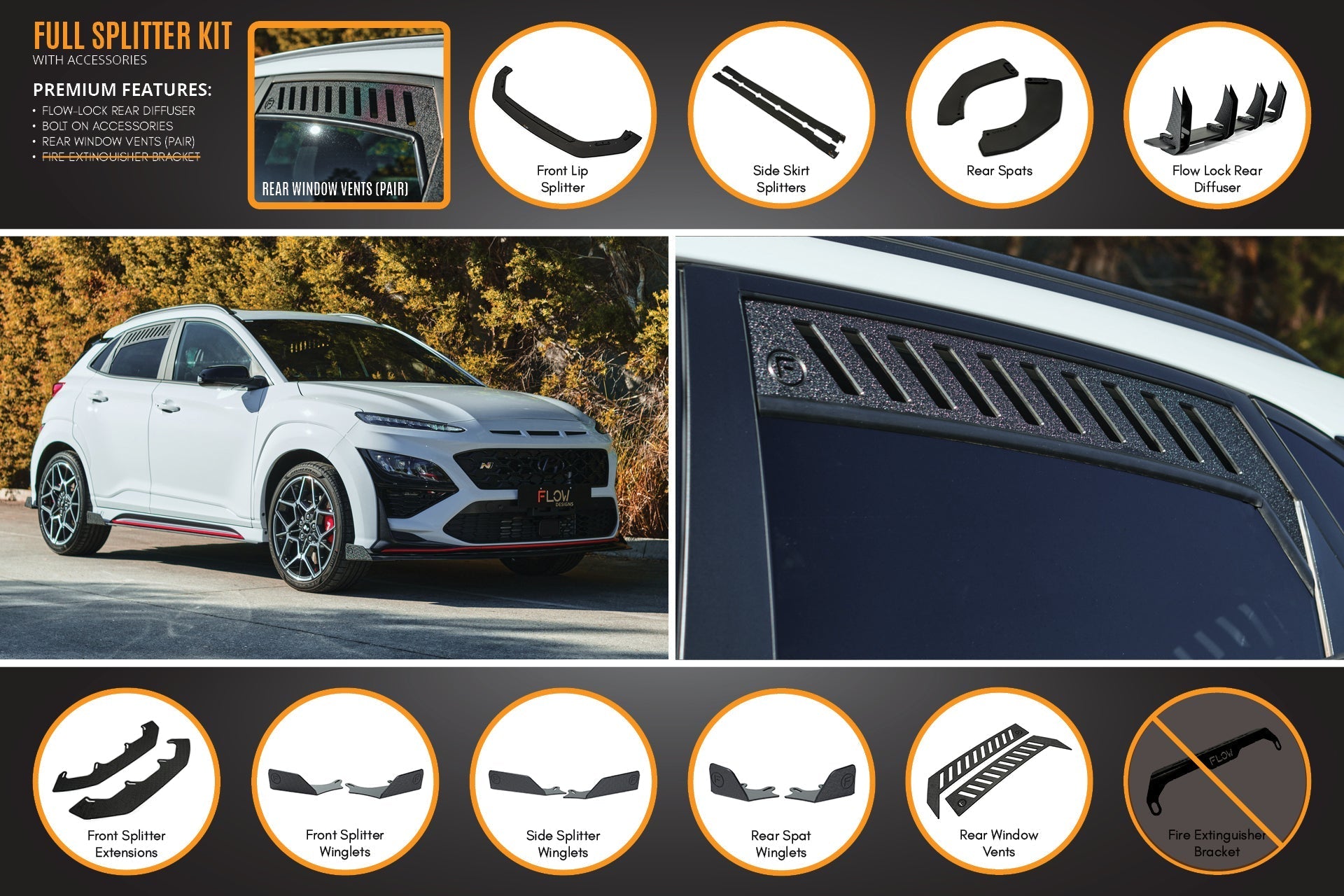 Flow Designs Kona N Full Lip Splitter Set - iilumolab
