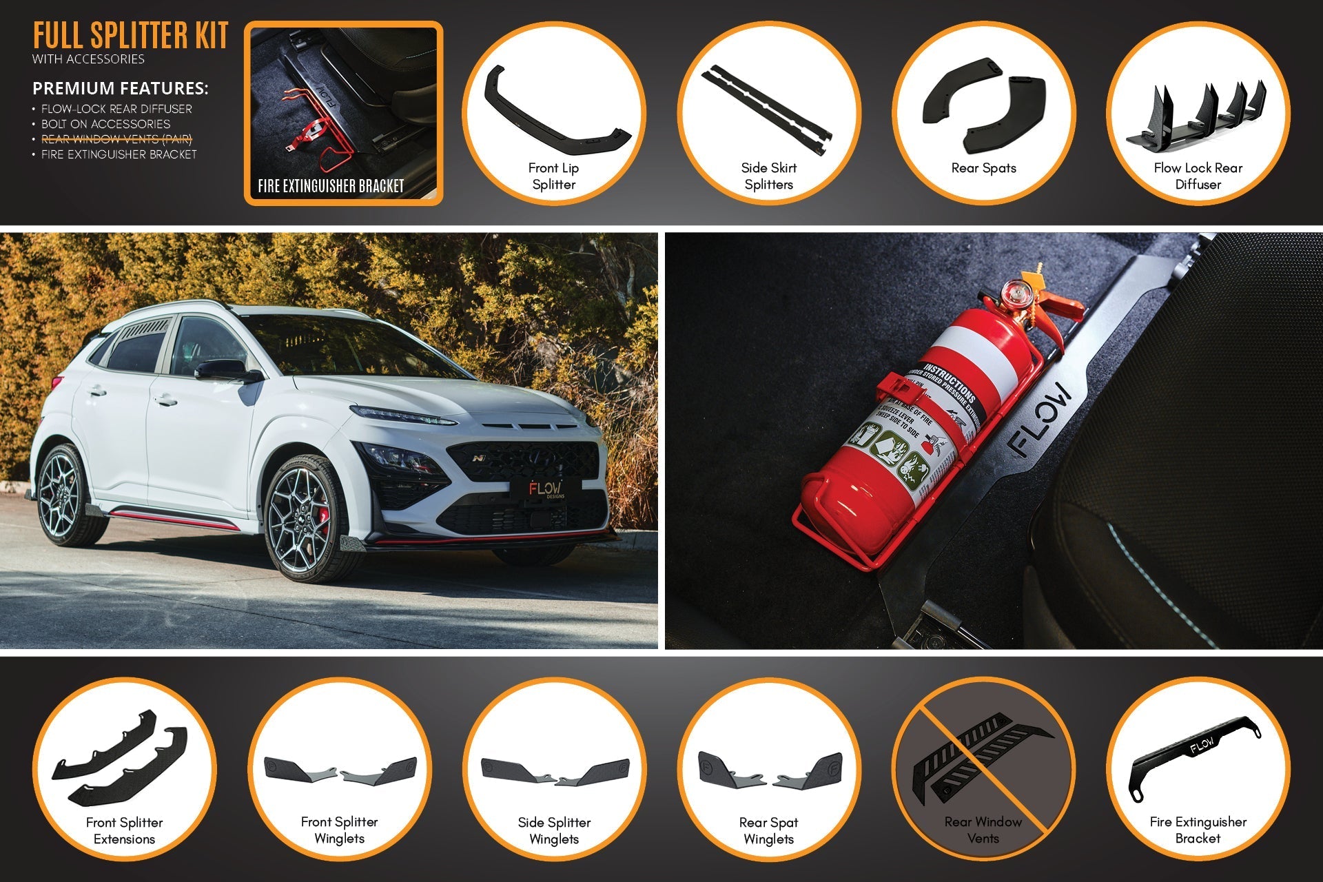 Flow Designs Kona N Full Lip Splitter Set - iilumolab
