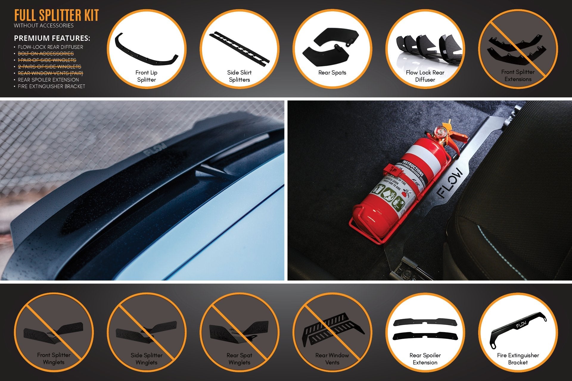 Flow Designs i30N Hatch PD (2018-2020) Full Lip Splitter Set - iilumolab
