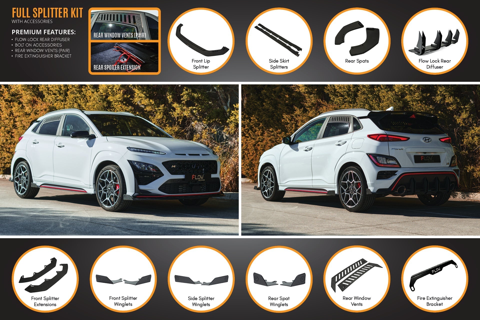 Flow Designs Kona N Full Lip Splitter Set - iilumolab