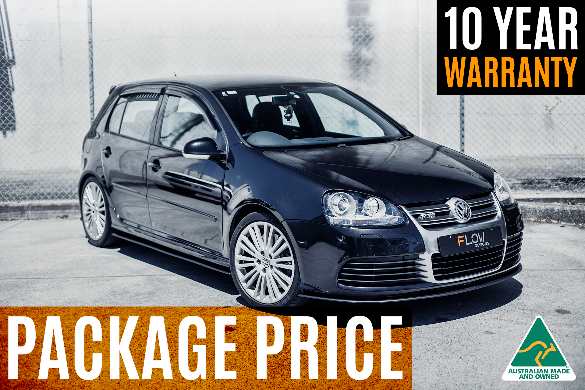 Flow Designs MK5 Golf R32 Full Lip Splitter Set - iilumolab
