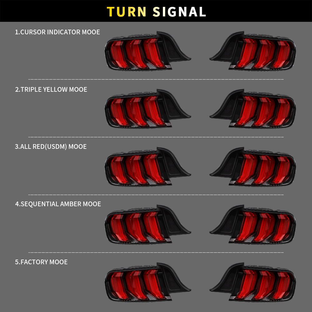 2015-2023 FORD MUSTANG LED SEQUENTIAL TAIL LIGHTS - iilumo