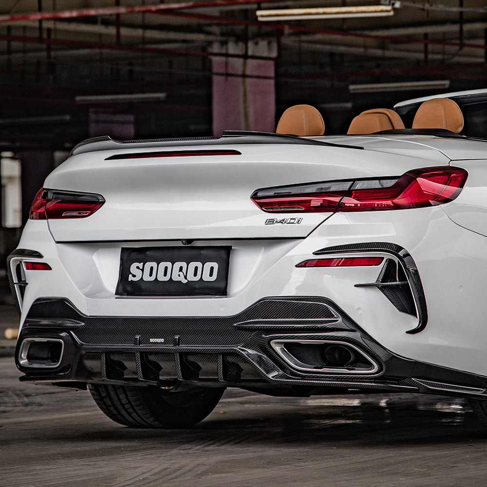 Sooqoo Pre Pregged Dry Carbon Fiber Type B Rear Vent Trim for BMW 8 Series G14 G15 G16 - iilumolab