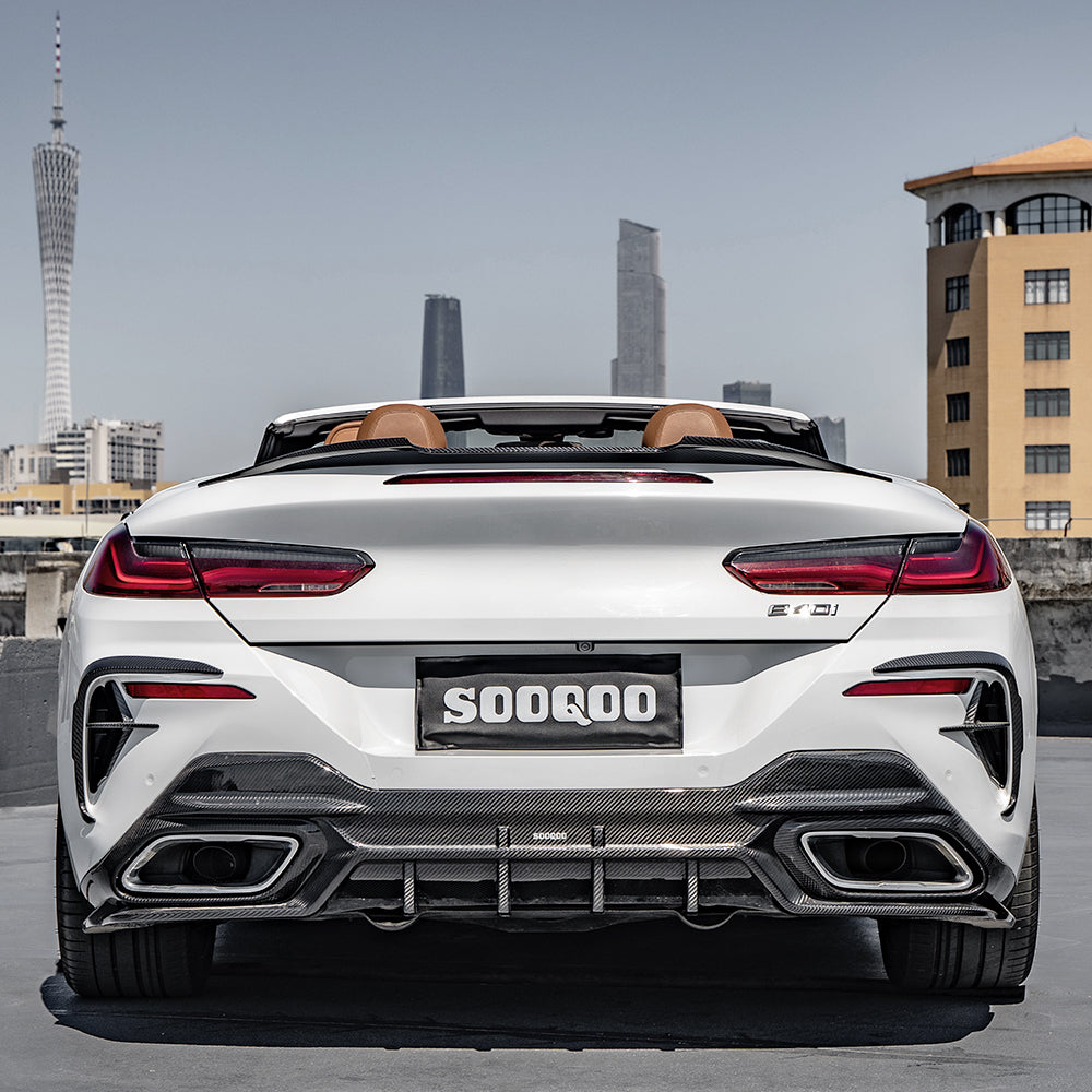 Sooqoo Pre Pregged Dry Carbon Fiber Type B Rear Vent Trim for BMW 8 Series G14 G15 G16 - iilumolab