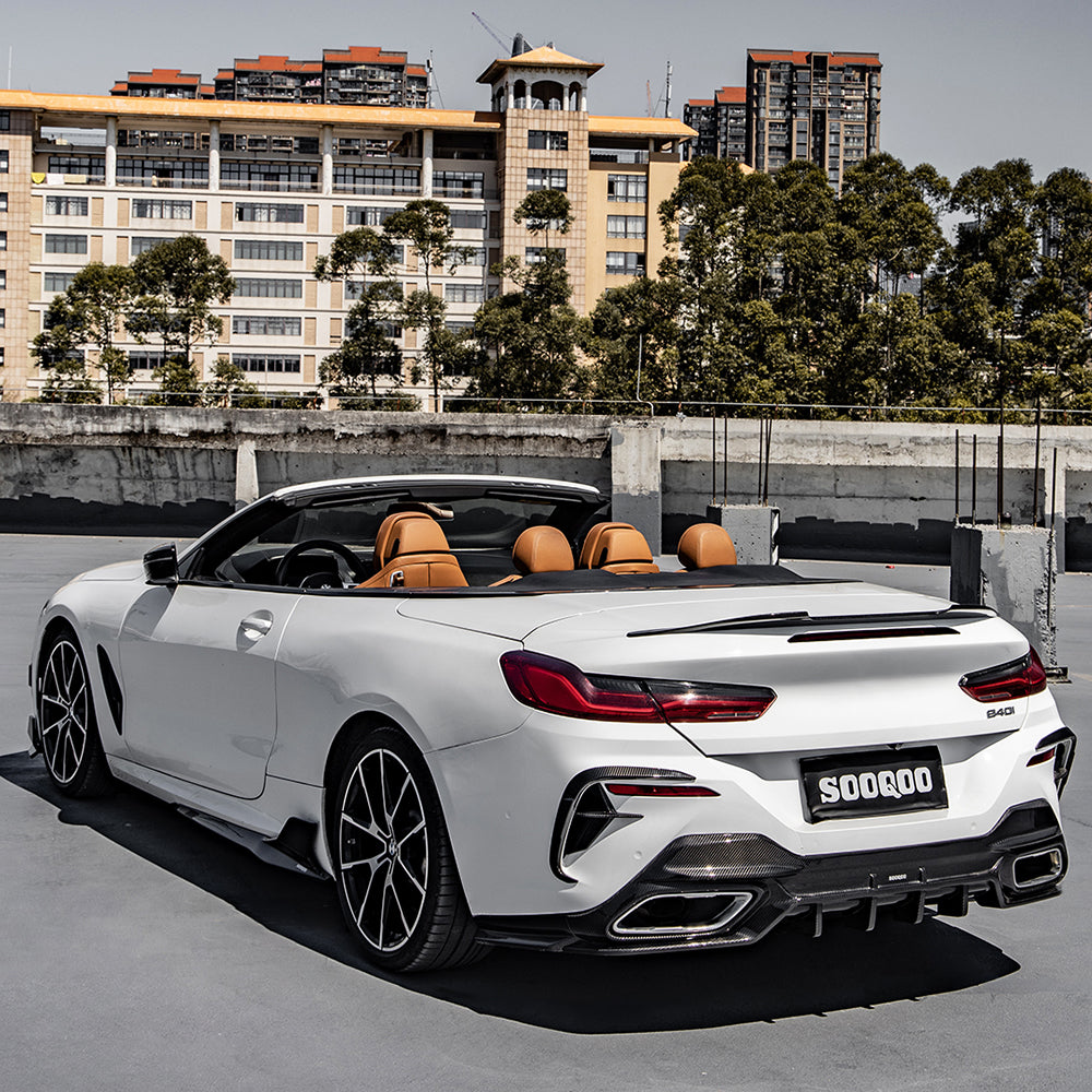 Sooqoo Pre Pregged Dry Carbon Fiber Rear Diffuser for BMW 8 Series G14 G15 - iilumolab