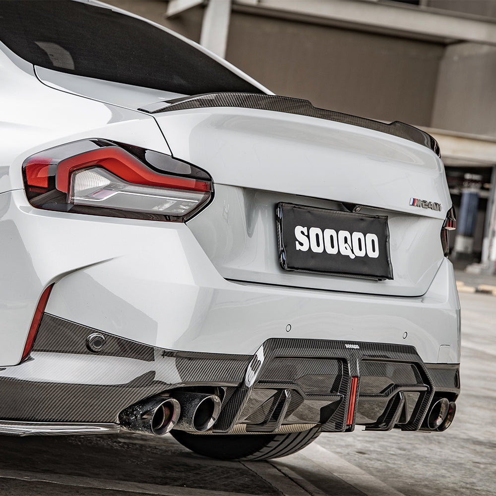 Sooqoo Pre Pregged Dry Carbon Fiber Rear Diffuser for BMW 2 Series G42 2022+