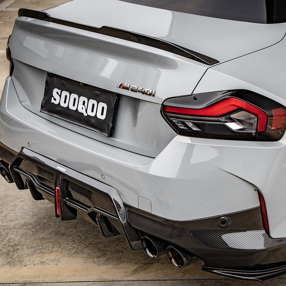 Sooqoo Pre Pregged Dry Carbon Fiber Rear Diffuser for BMW 2 Series G42 2022+