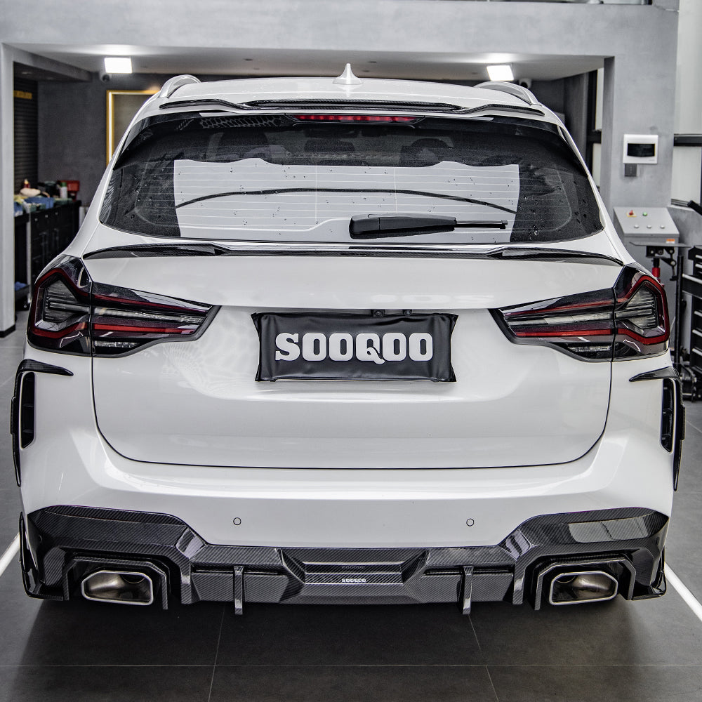 Sooqoo Pre Pregged Dry Carbon Rear Canards for BMW X3 G01 LCI 2022+