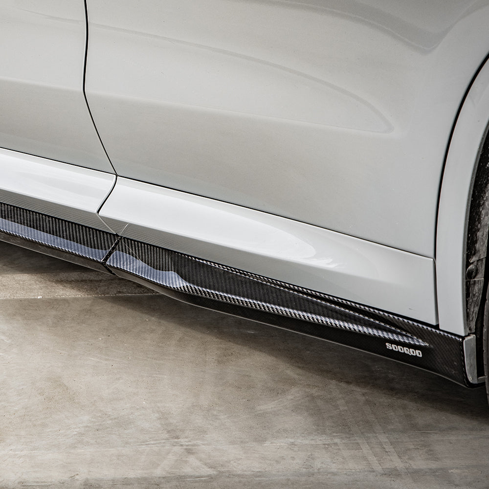 Sooqoo Pre Pregged Dry Carbon Fiber Side Skirts Type A for BMW X3/X4/iX3/X3M/X4M G01 G02 G08 F97 F98 Pre-LCI & LCI 2017+
