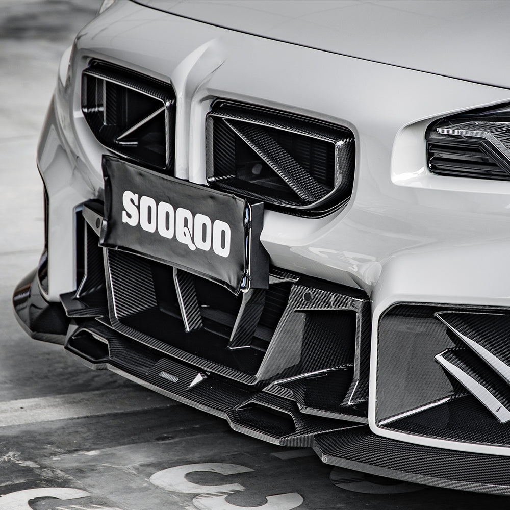 Sooqoo V Style Pre Pregged Dry Carbon Fiber Front Grille for BMW M2 G87 2023+