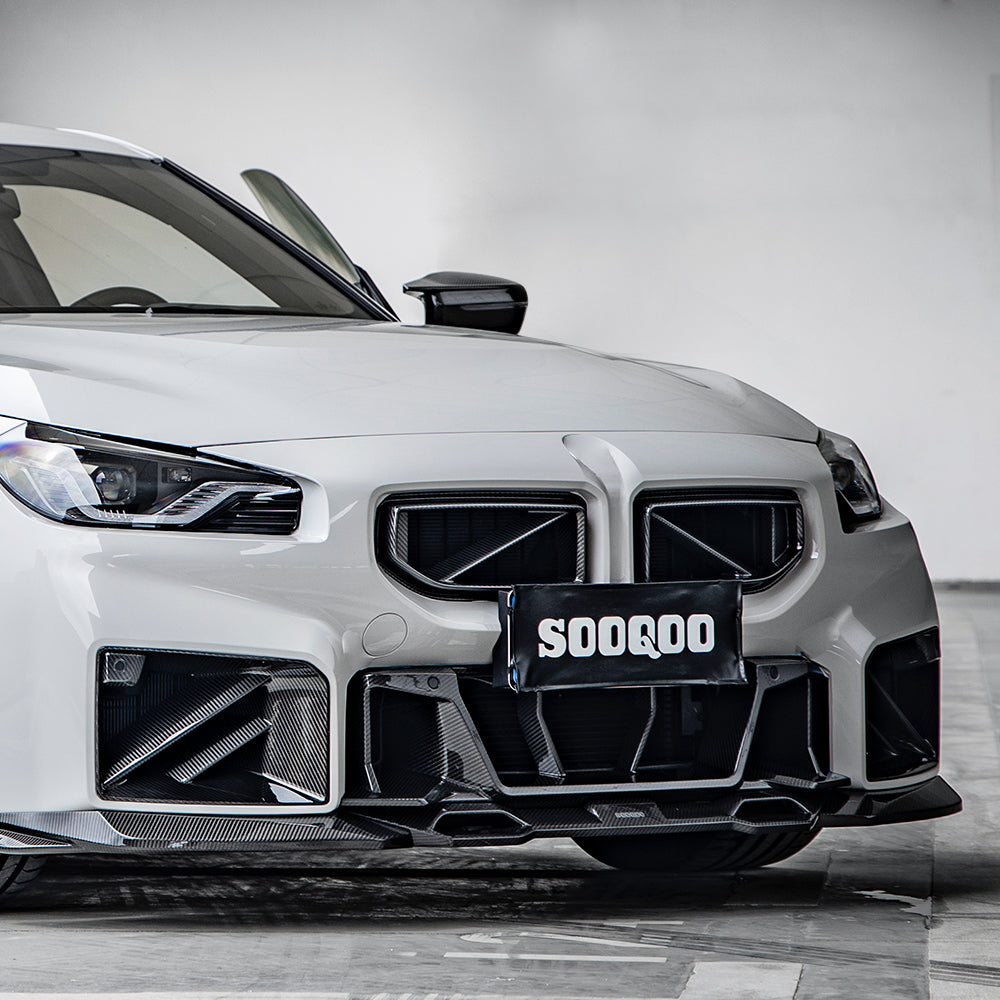 Sooqoo V Style Pre Pregged Dry Carbon Fiber Front Grille for BMW M2 G87 2023+