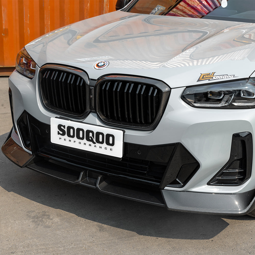 Sooqoo Pre Pregged Dry Carbon Fiber Front Lip Type B for BMW X3 G01 LCI / X4 G02 LCI 2022+