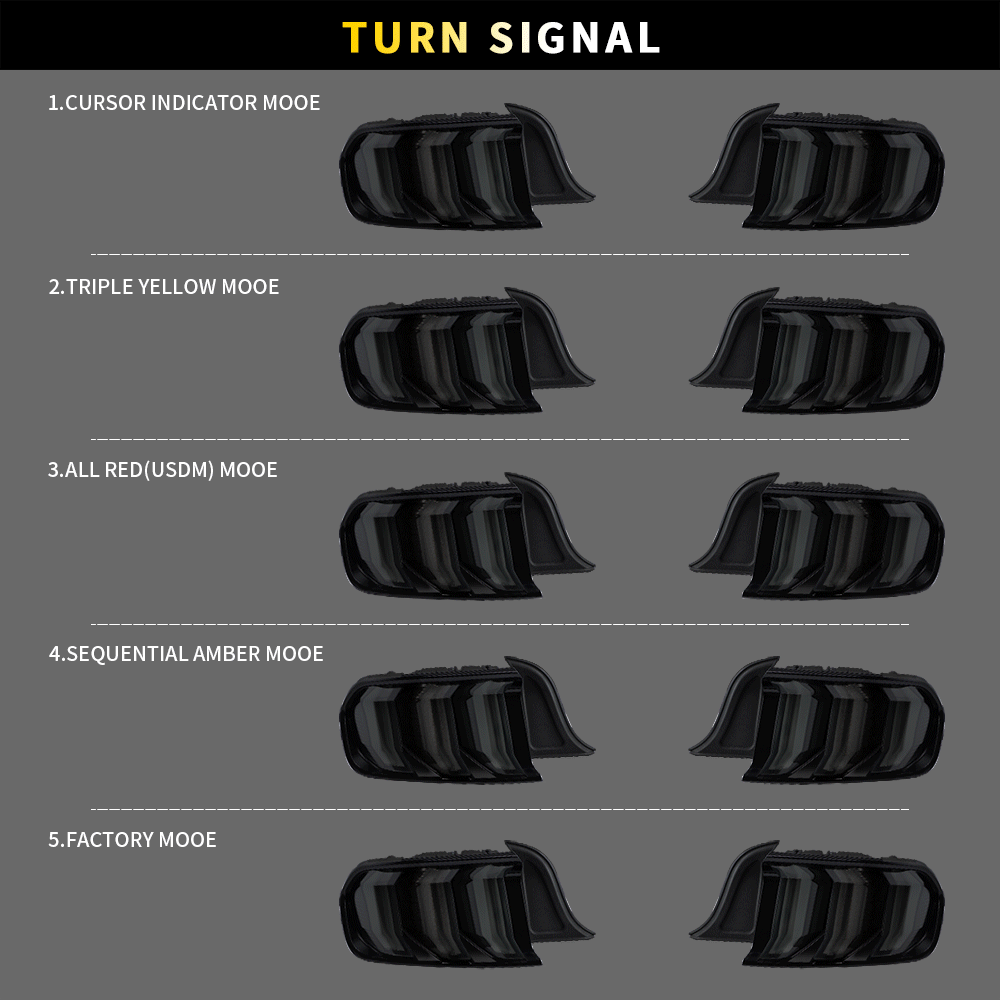 2015-2023 FORD MUSTANG LED SEQUENTIAL TAIL LIGHTS