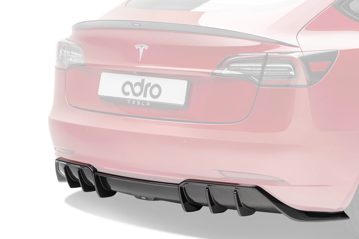 Tesla Model 3 Dry Carbon Fiber Rear Diffuser V1 2019-2023