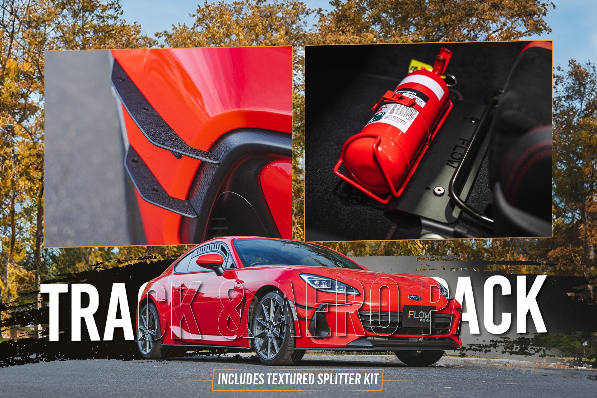 Flow Designs ZD8 BRZ Full Lip Splitter Set (TEXTURED BLACK) - iilumolab
