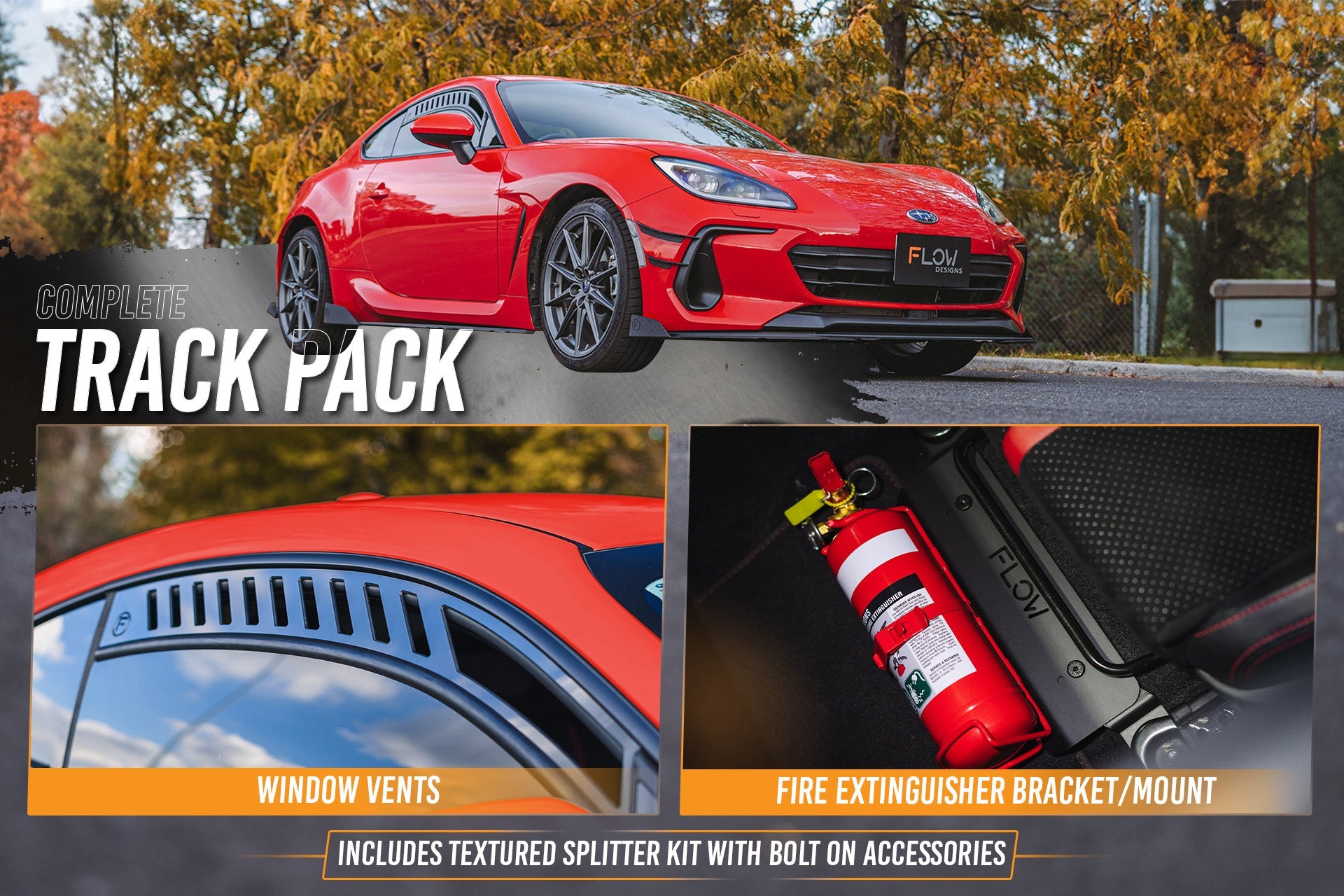 Flow Designs ZD8 BRZ Full Lip Splitter Set (TEXTURED BLACK) - iilumolab