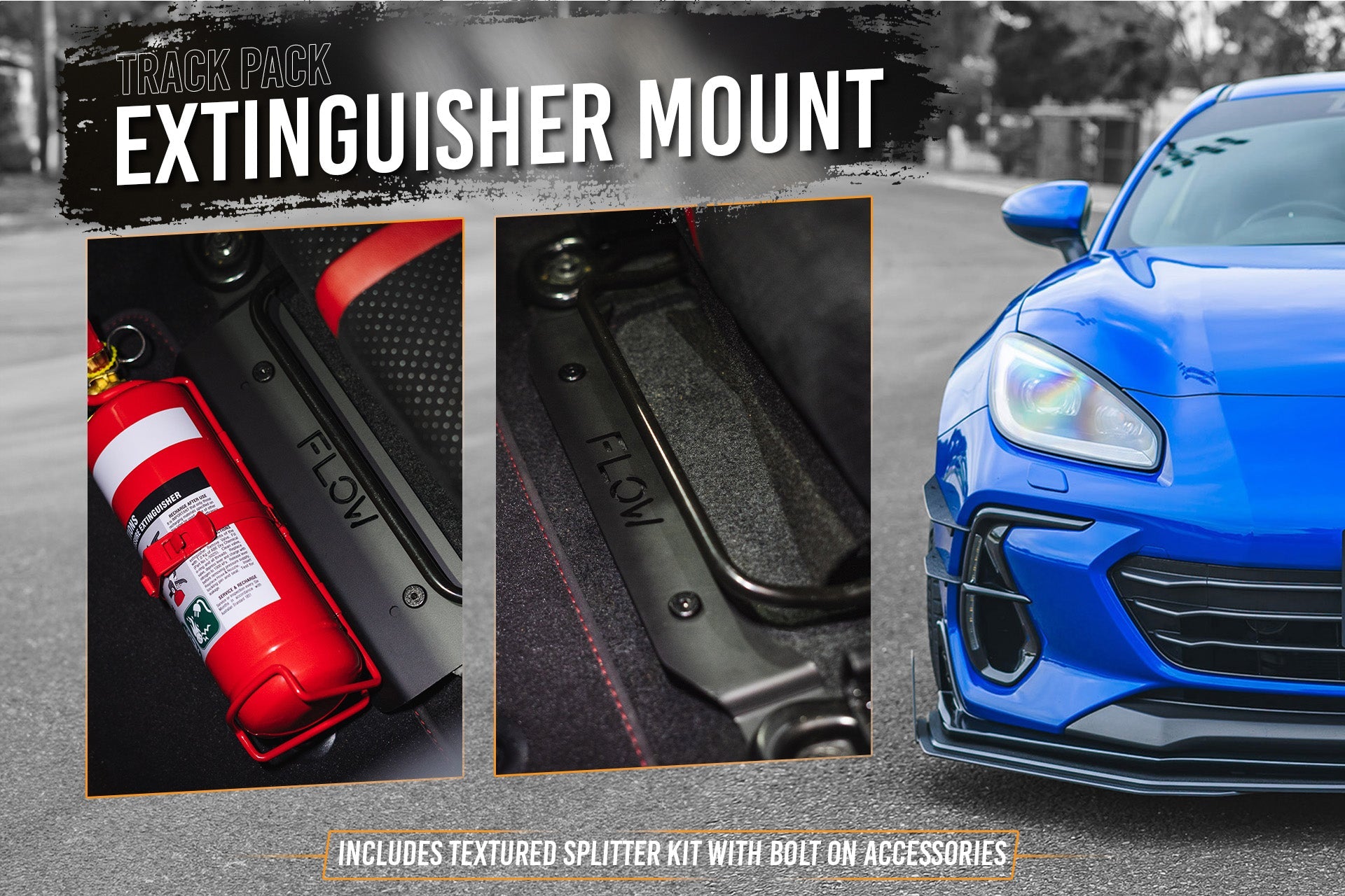 Flow Designs ZD8 BRZ STI Full Lip Splitter Set (TEXTURED BLACK) - iilumolab