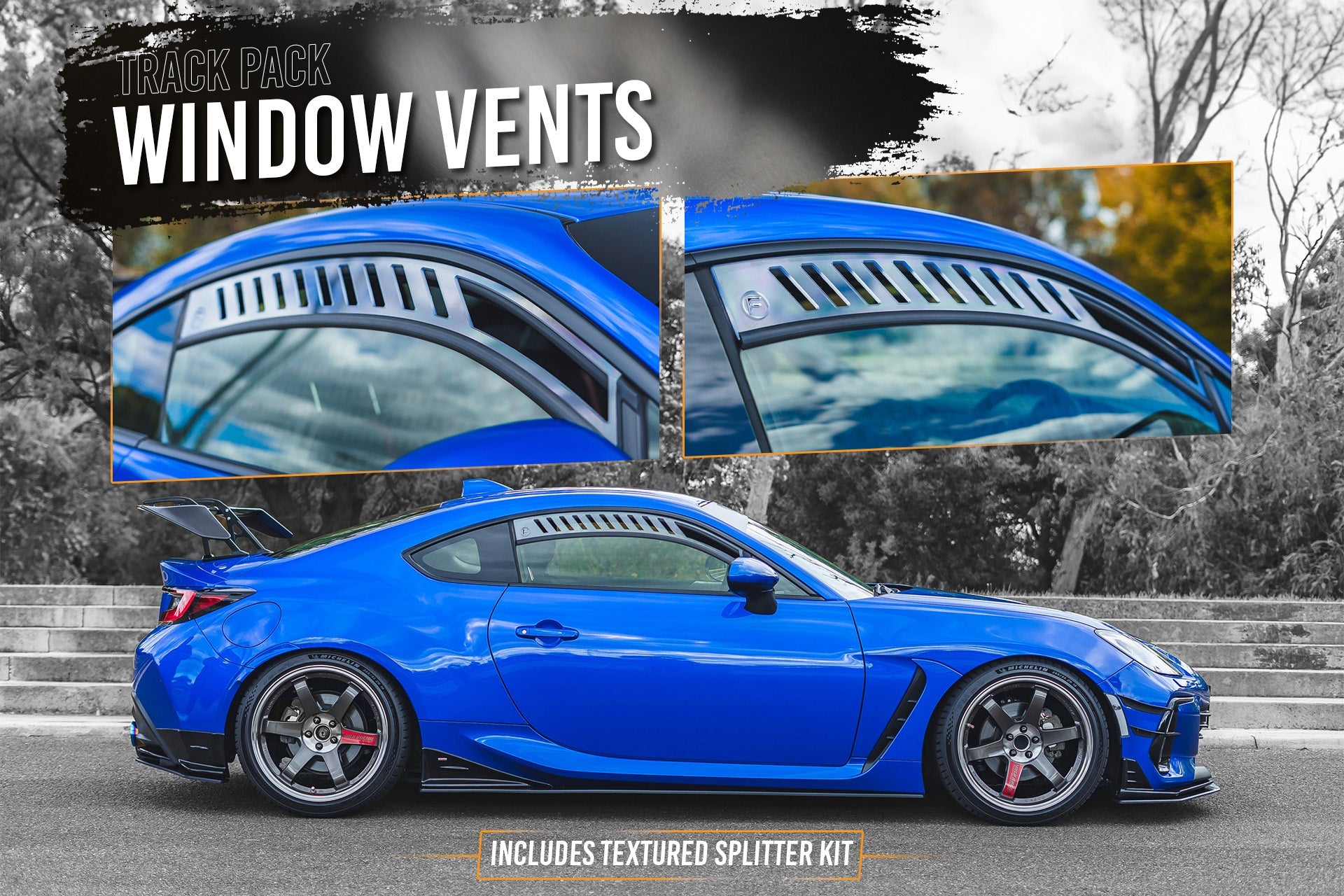 ZD8 BRZ STI Full Lip Splitter Set (TEXTURED BLACK) - iilumolab