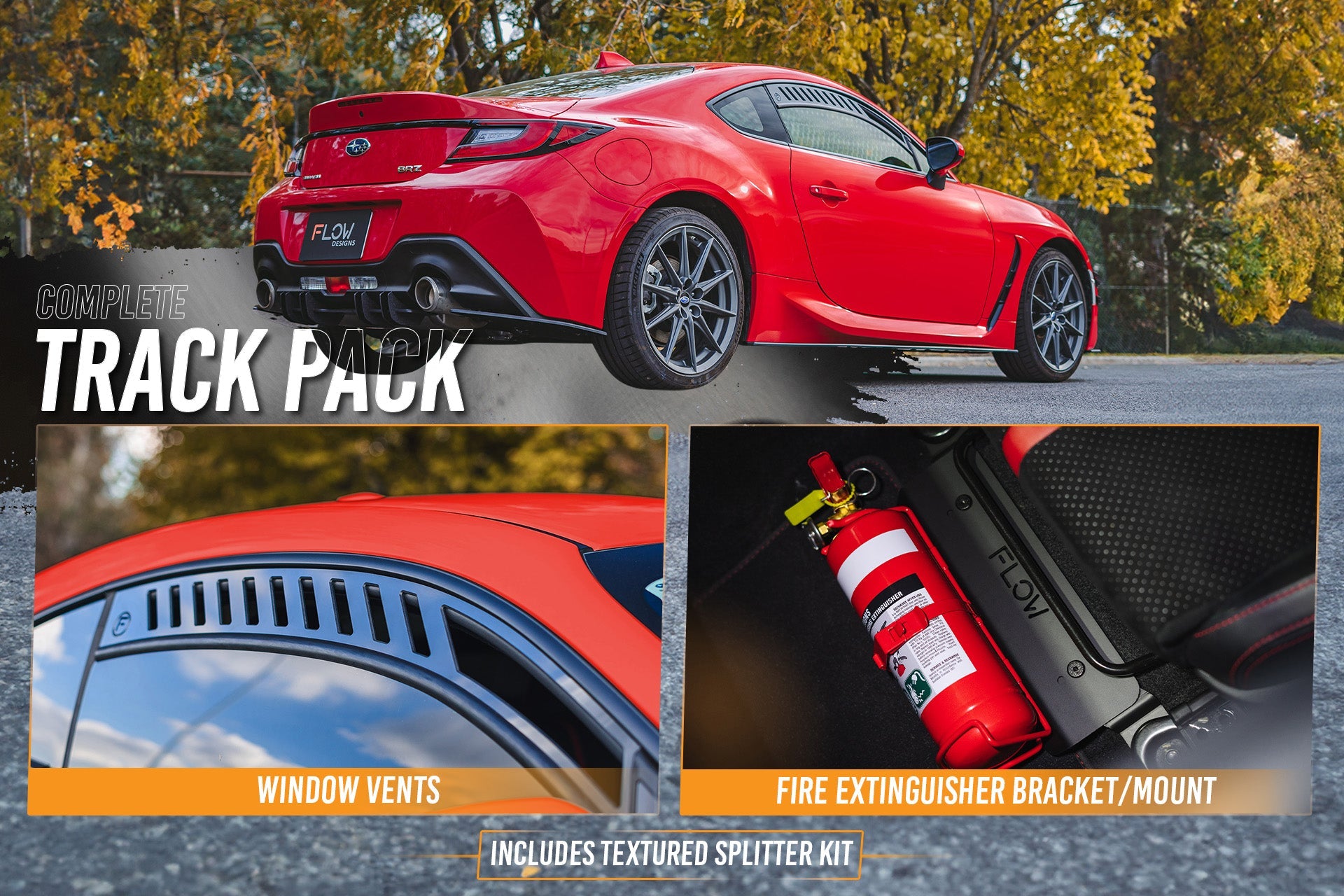 Flow Designs ZD8 BRZ Full Lip Splitter Set (TEXTURED BLACK) - iilumolab