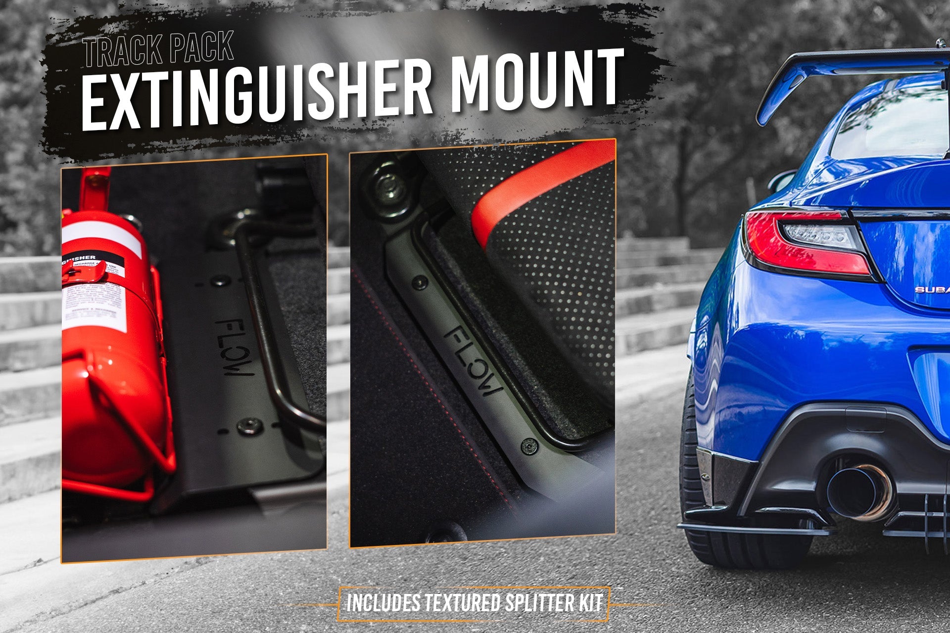 Flow Designs ZD8 BRZ STI Full Lip Splitter Set (TEXTURED BLACK) - iilumolab