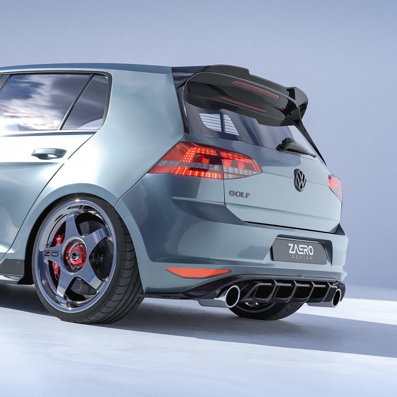 Zaero Designs EVO-1 Rear Diffuser for Volkswagen Golf GTI MK7 2013-2017 - iilumolab