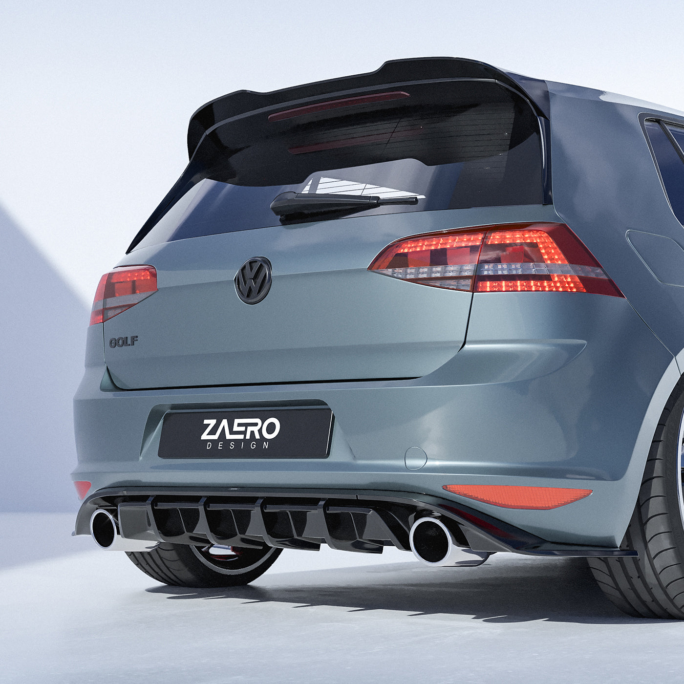 Zaero Designs EVO-1 Rear Diffuser for Volkswagen Golf GTI MK7 2013-2017 - iilumolab