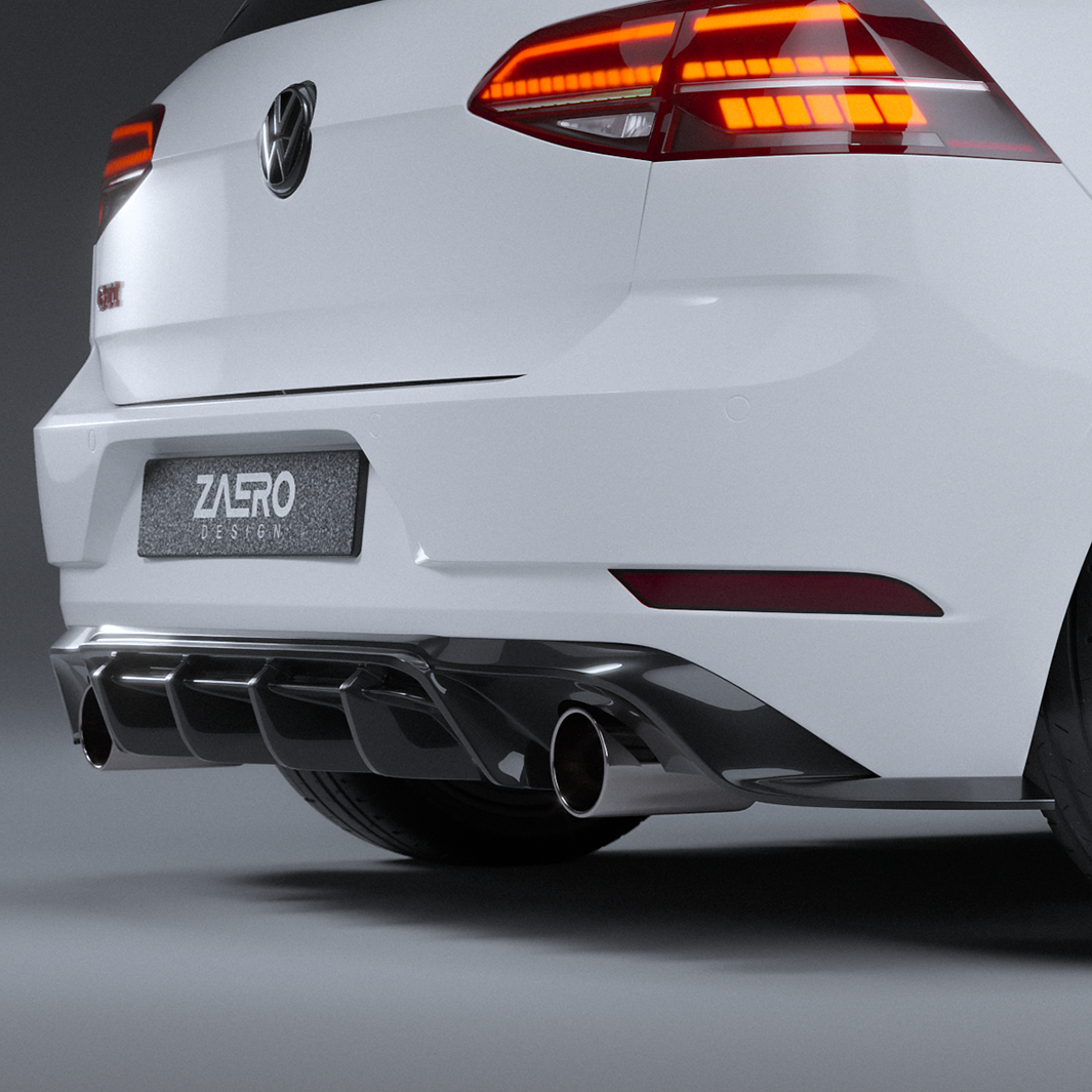 Zaero Designs EVO-1 Rear Diffuser for Volkswagen Golf GTI MK7.5 2018-2021 - iilumolab
