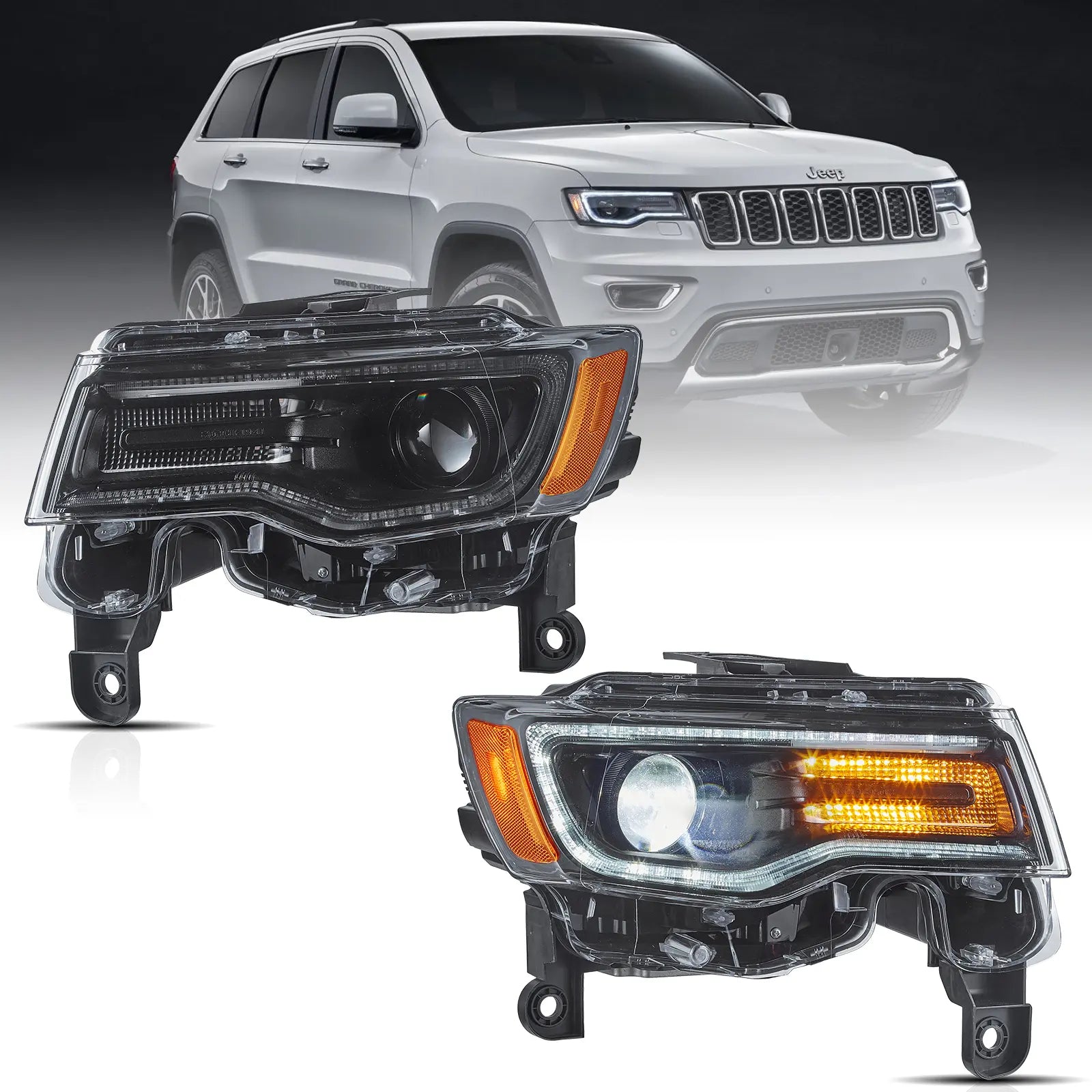 2014-2021 JEEP GRAND CHEROKEE (WK2) SEQUENTIAL LED HEADLIGHTS - iilumo