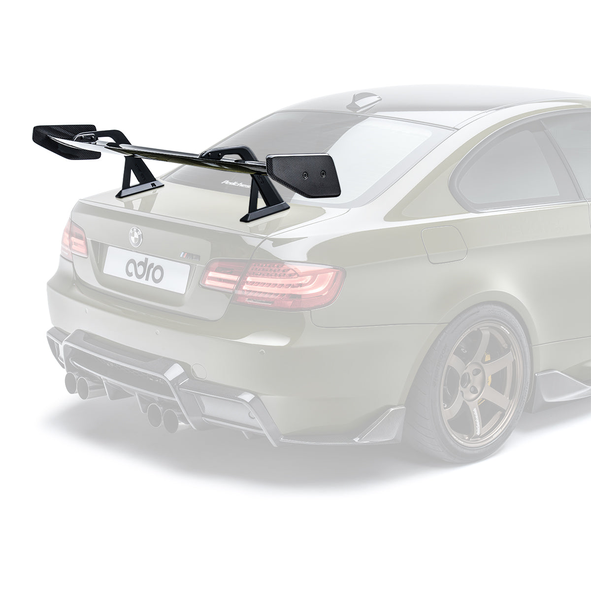 ADRO BMW M3 E92 / 3 Series E92 AT-R1 Carbon Fiber Swan Neck Wing 2008-2013