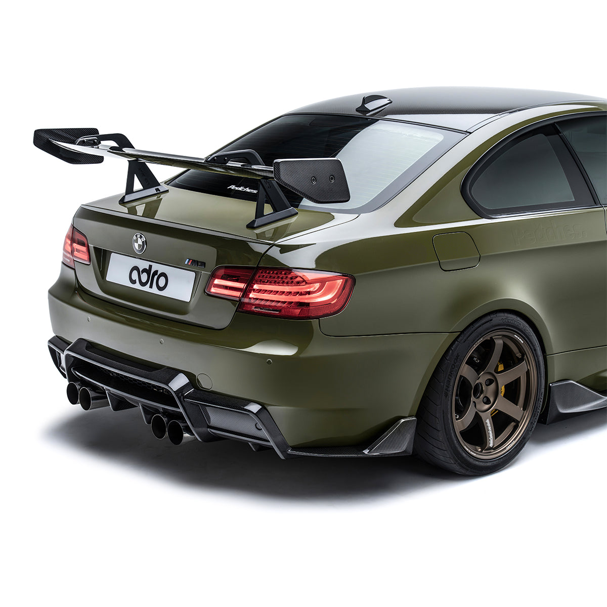 ADRO BMW M3 E92 / 3 Series E92 AT-R1 Carbon Fiber Swan Neck Wing 2008-2013