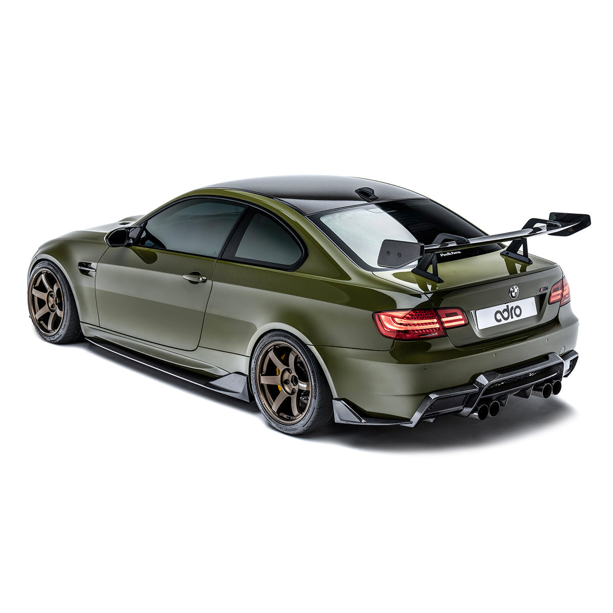 ADRO BMW M3 E92 / 3 Series E92 AT-R1 Carbon Fiber Swan Neck Wing 2008-2013