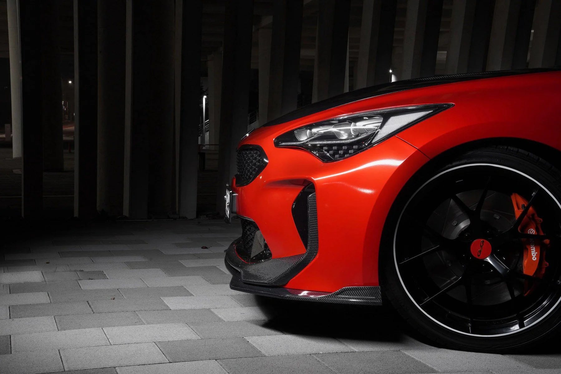 KIA STINGER CARBON FIBER FRONT LIP V2 - UPPER ONLY