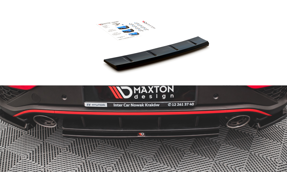 Maxton Design Hyundai i30 N Mk3.5 Facelift Hatchback Central Rear Splitter - iilumolab