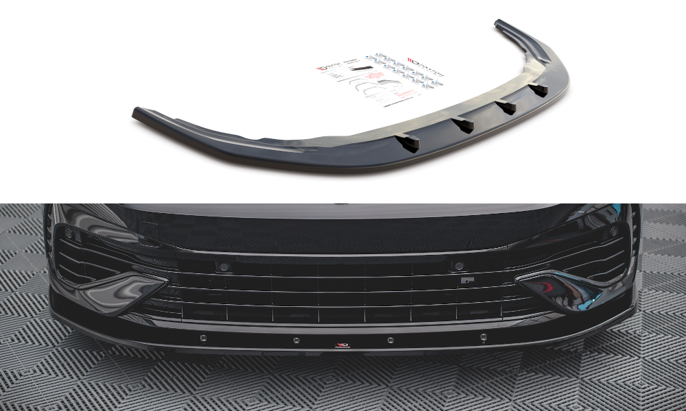 Maxton Design Front Splitter V.1 VW Golf Mk8 R Front Lip - iilumolab