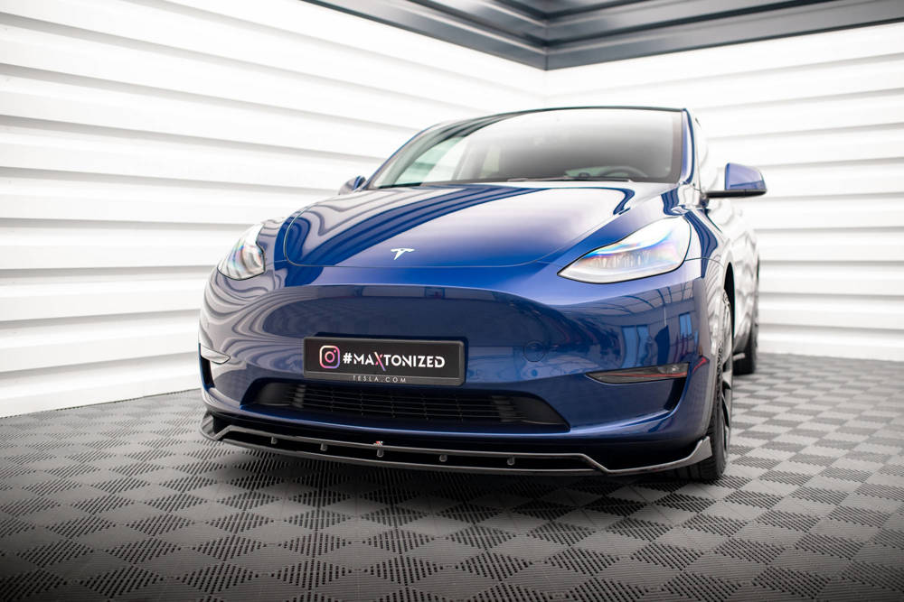 Maxton Design Front Splitter V.2 Tesla Model Y Front Lip - iilumolab