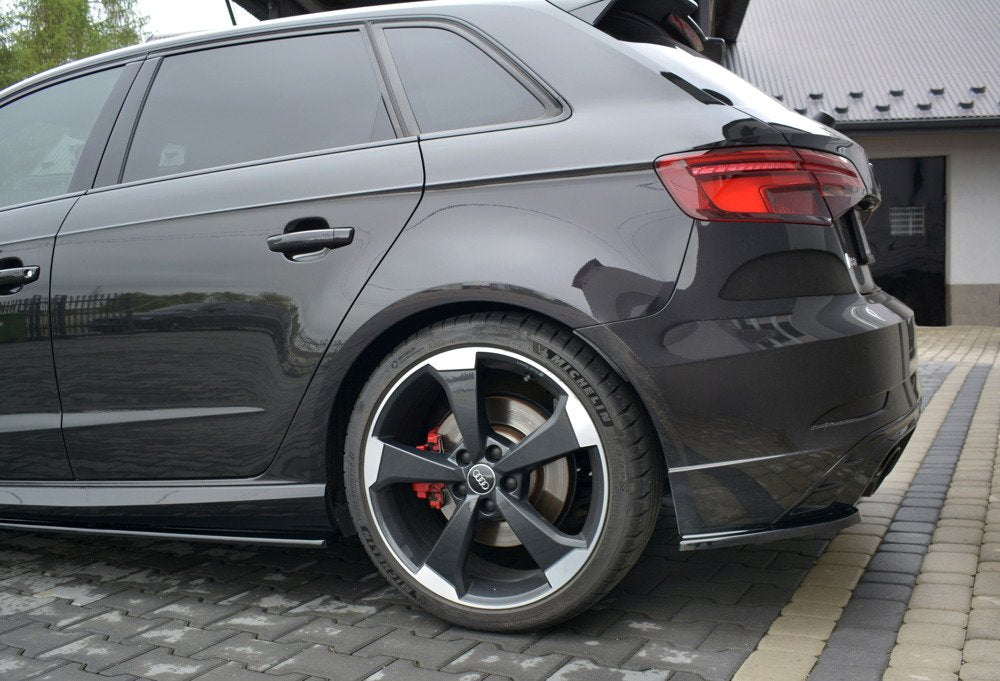 Maxton Design Audi RS3 8V Facelift Hatch Back Rear Side Splitters