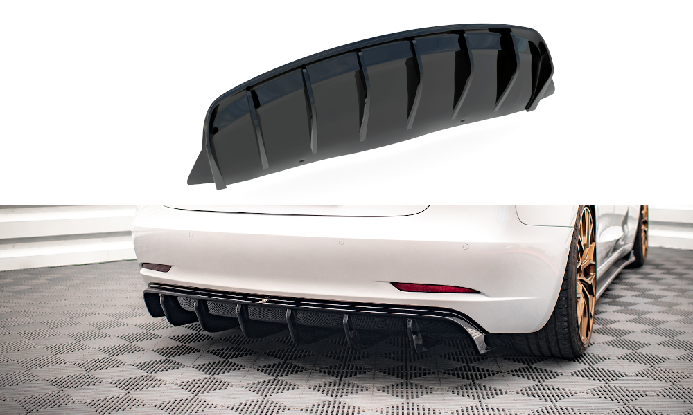 Maxton Design Rear Valance Diffuser V.2 Tesla Model 3 - iilumolab